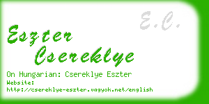 eszter csereklye business card